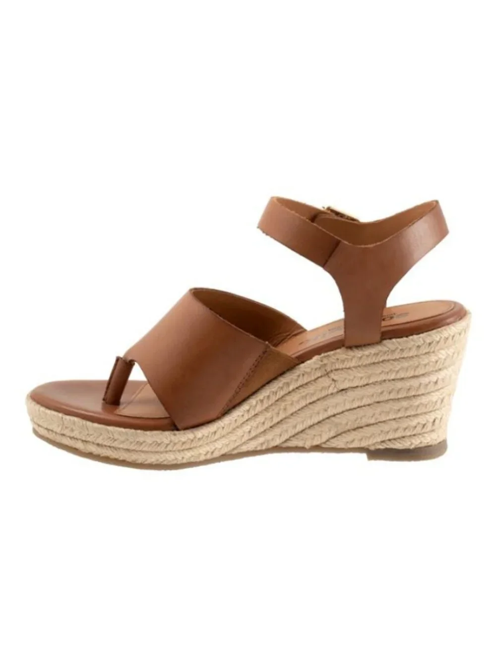 SoftWalk Hilo Women's Leather Espadrille Wedge Sandal - Luggage